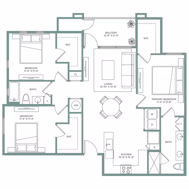 3x2 C1 3097 3097 floor plan
